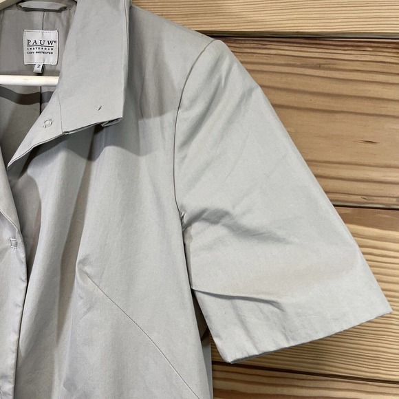 Pauw Amsterdam Jacket Size 2 Khaki Beige Snap Down Pockets Longline Trench B81 - Picture 10 of 16
